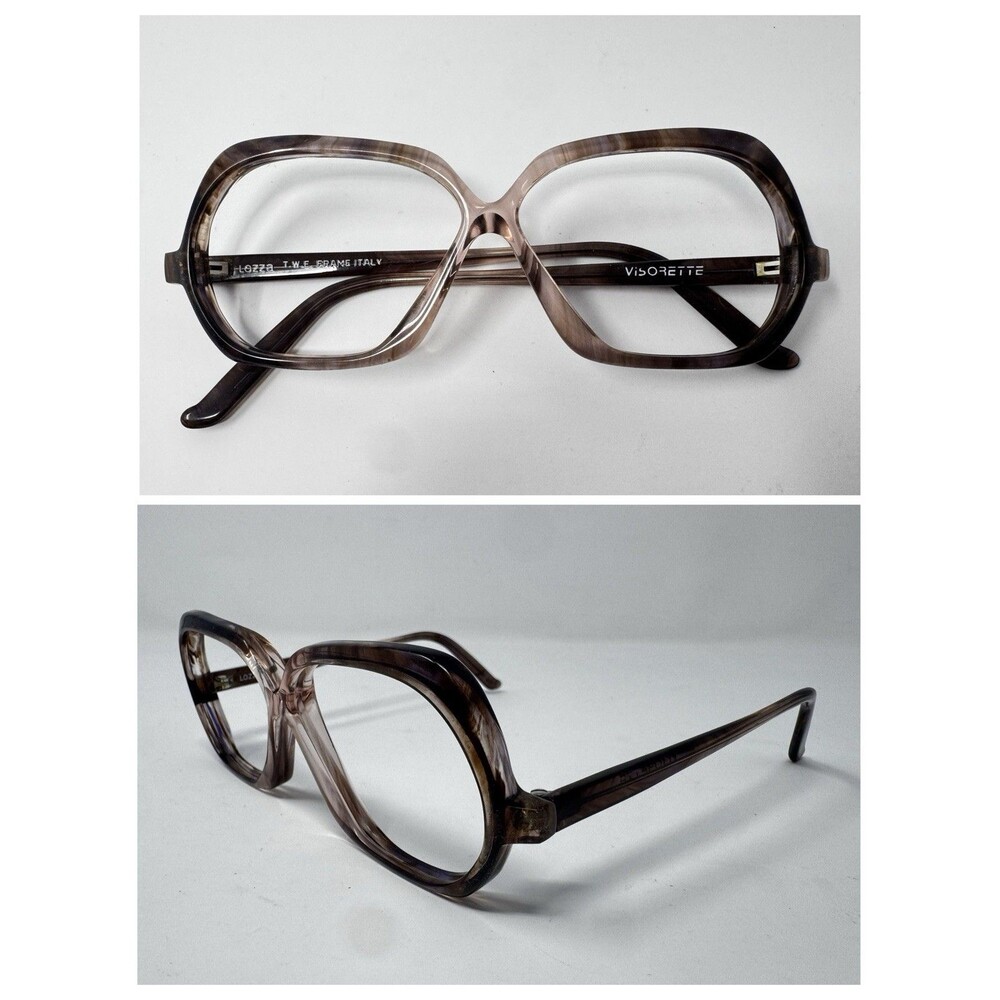 Visorette Lozza Italy Vintage Eyeglass Frames Pink Brown Fade NOS 52-20-145